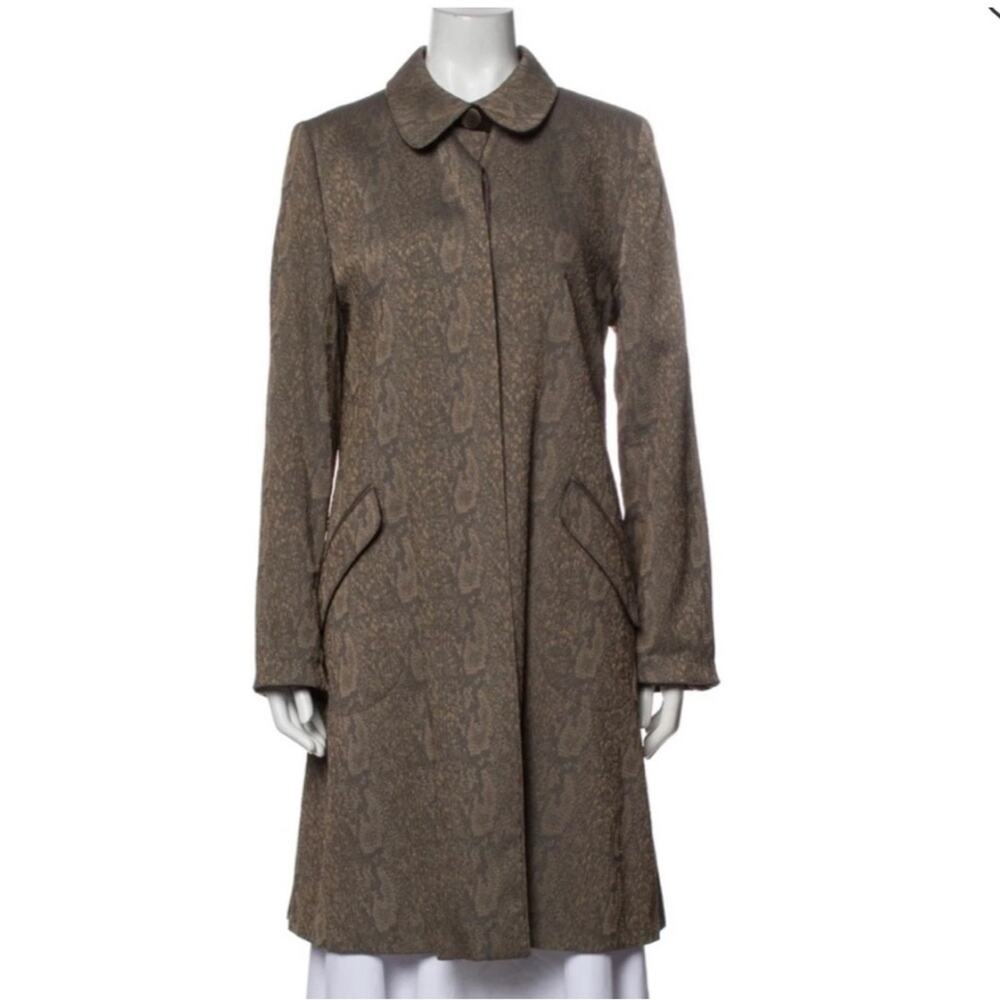 ARMANI COLLEZIONI Antinea Hemp Blend Peacoat snake tan Coat Jacket vtg 12